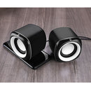 Pair Black Plastic 3.5mm PC Computer Speakers Bass Soundbox Surround Sound
