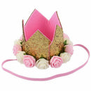 Flower Headband Princess Crown Birthday Crown Headdress Baby Shower Kids Bi K2K1