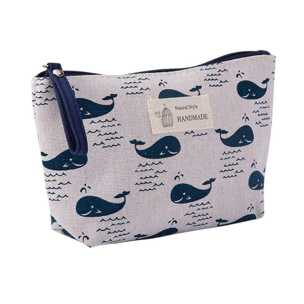 Printed Cosmetic Bag Canvas Purse Zip Makeup Wash Storage Pouch (Style 1) A#S