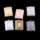 6 pcs charm pendants photo locket to open photo picture amulet - colorful