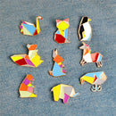 9Pcs/Set Enamel Cartoon Animal Brooch Pin Shirt Collar Pin Gift Women Jewelry`3C