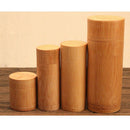 2x Bamboo Storage Boxes Kitchen Tea Coffee Container Round Spice Jar Craft