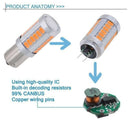 4pcs Amber 1156PY BAU15S PY21W Led 33SMD Car Tail Turn Brake Reverse Signal A6C9