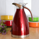 2L Double Wall Stainless Steel Coffee Pot Vacuum Insulation Jug Kettle Red