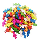 100pcs Mixed Cartoon Rabbit Wooden Sewing Buttons 2 Holes for DIY Kids Craft