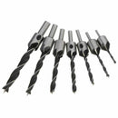 7Pcs High Speed Steel Drill Bit Set Screw Woodworking Chamfer Tool 3-10MM new