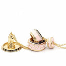 Lovers Cake Pendant Long Chain Choker Necklace Fashion Jewelry Gifts for Wo