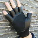 Men's Soft PU Leather Driving Motorcycle Biker Fingerless Gift Gloves F3M0