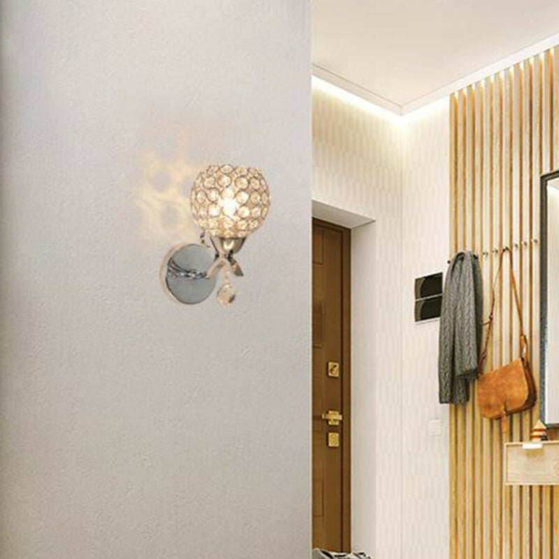 LED Wall Lamp E27 Glass Lampshade Entryway Living Room Wall Sconces Lighting