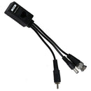 1 Pair 3 in 1 Plug BNC Male to RJ45 Audio Video Power Balun Transceiver for