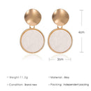 Heart Pendant Earrings Round Metal Geometric Women Ear Drop Jewelry (02)