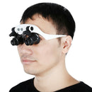 Headband LED Magnifying Glass Headlamp Microscope Jewelry Watch Repair