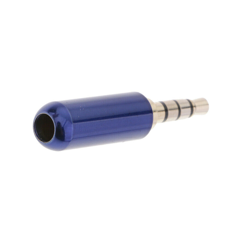 Blue 3.5mm Male Repair headphone Stereo Jack Plug Metal Audio Soldering & Spring