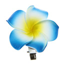 Women Girls Plumeria Flower Foam Hair Clip - Blue D6S2