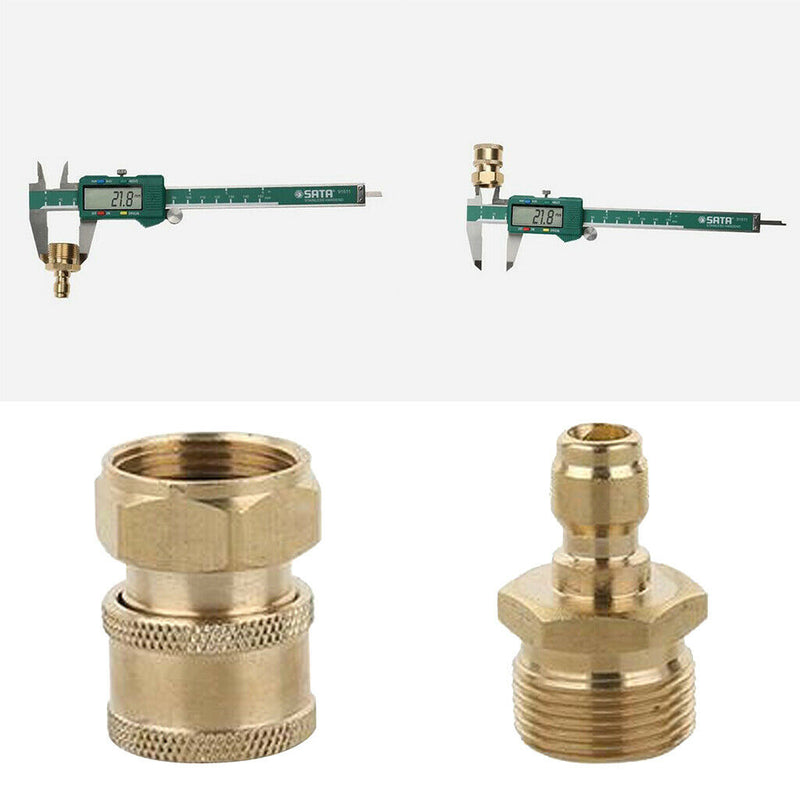 2pcs Brass Quick Connector Coupler Garden Hose Fittings External  M22 x 1.5 Male