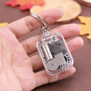Pocket Mechanical Metal Music Box Clockwork Keychain Keyring Key Ring Gift Decor