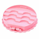 Cute Pink Plastic Bowknot False Eyelashes Storage Box Makeup Case Mirr HKE