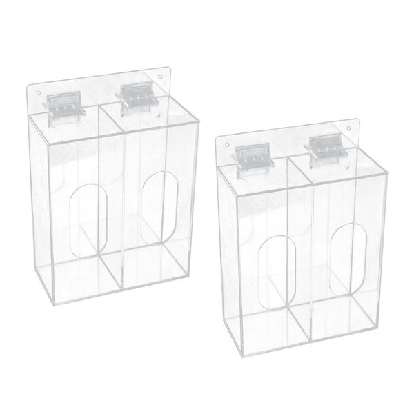 2PCS Acrylic Double Capacity Facemask Dispenser Case Organizer with Cover