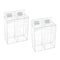 2PCS Acrylic Double Capacity Facemask Dispenser Case Organizer with Cover