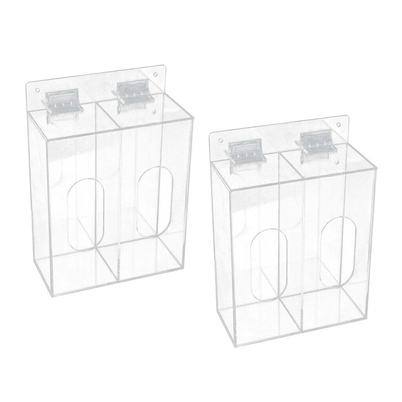 2PCS Acrylic Double Capacity Facemask Dispenser Case Organizer with Cover