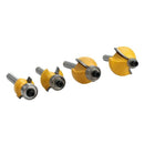 4x Round over Edging Router Bit Set 1/4 Inch Shank 1/2 Inch 3/8 Inch 1/4 In