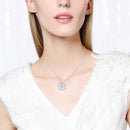 Fashion Women Cubic Zirconia Round Ring Pendant Necklace Daily Jewelry Gift