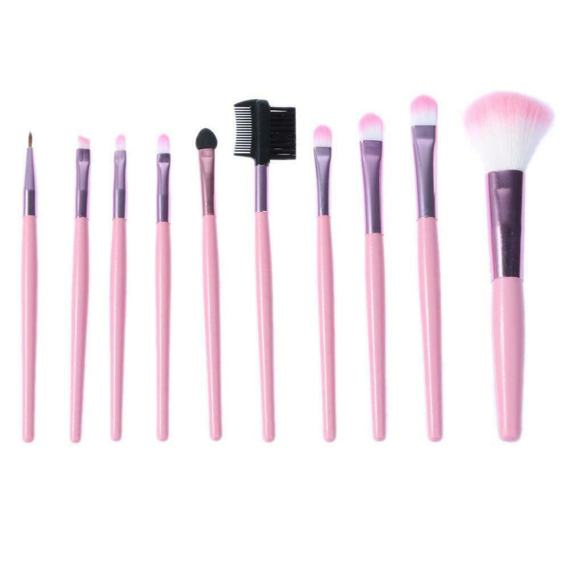 10Pcs New Cosmetic Makeup Brush Brushes Set Powder Eyeshadow Pink