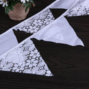 12 Flags White Flower Lace Flag Banner Pennant Wedding/Birthday Party Decor