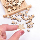 100PCS Wood Stars DIY Christmas Scrapbooking Party Fashion Wooden Embellishme JR