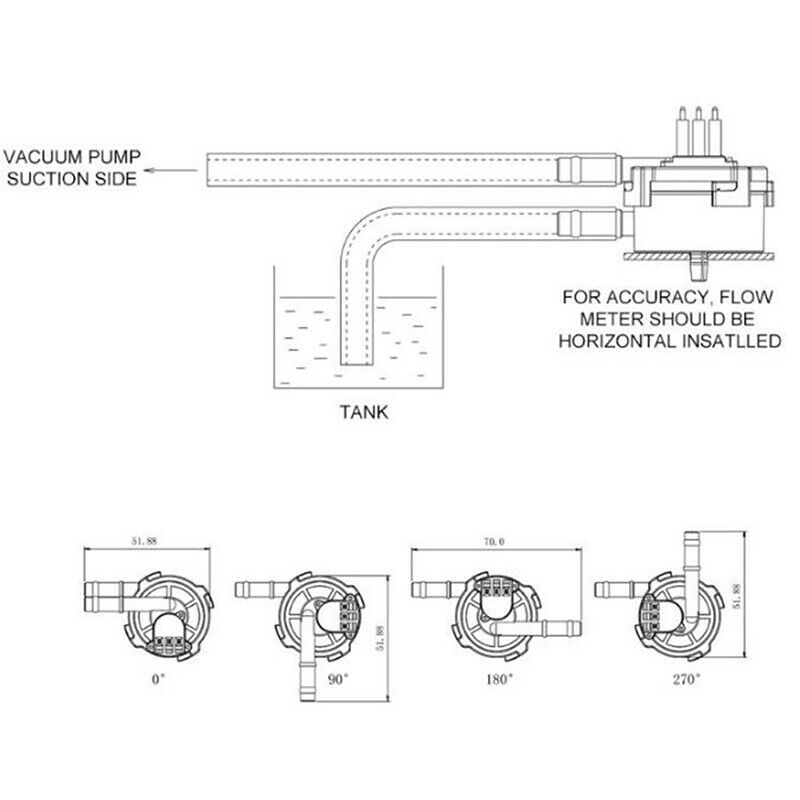 5-18V 6mm Hose Barb End Water flow Sensor 75-570ml/min For Hot Water Heate Gw