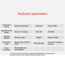 Ergonomic Wired RGB LED White Backlit USB Gaming Keyboard for PUBG,LOL