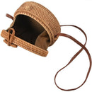 Handwoven Thick Classic Round Rattan grass Bag Brown