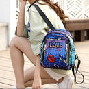 Sequined Shoulder Bag Fashion Wild Backpack Leisure Travel Outdoor Bag Blue