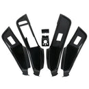 Car Window Glass Lifting Buttons Frame Door Storage Box Cover Trim 6Pcs For