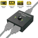 HDMI 2.0 HDTV Switch Switcher Splitters Bi-Direction 2x1 4K In 1x2 Hub HDCP Z4H4
