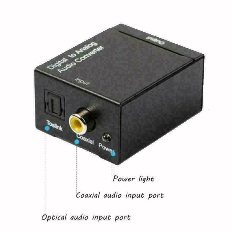 Digital Toslink Coaxial Optical to Analog Audio Converter Adapter H2S0 L/R A1R5