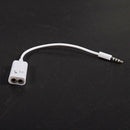 3.5mm Male to 2 Female Y Splitter Mic Speaker Cable White 18cm 2 Pcs Y9V2