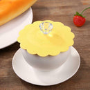 Silicone Large Diamond Cup Cover Heat Resistant Sealed Cups Lid (Yellow) A