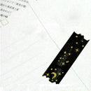 Moon Stars Black Washi Paper Masking Tapes Adhesive Decorative Tape Nice B5 M7W9