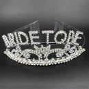 Women Girl White Lace Wedding Bride Maid Tiara Hair Veil Bachelorette Party