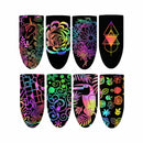 8x Holographic Nail Foil Xmas Dreamcatcher Geometric Nail Art Transfer Decals