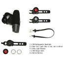 USB Rechargeable LED Bicycle Bright Bike Front 1 Headlight+ 2 Rear Tail Lig K2D6