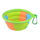 Dog Silicone Bowl Folding Outdoor Portable Pet Food Feeder Dish (Green) A