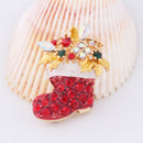 New Crystal Rhinestone Enamel Brooch Pin Wedding Party Christmas Gift A
