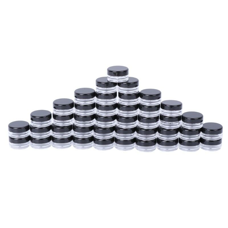 50Pcs Make Up Jar Cosmetic Sample Empty Container Round Lid Plastic Small Bottle