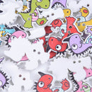 50pcs cartoon wooden dinosaur buttons sewing crafts decoration scrapbook ME