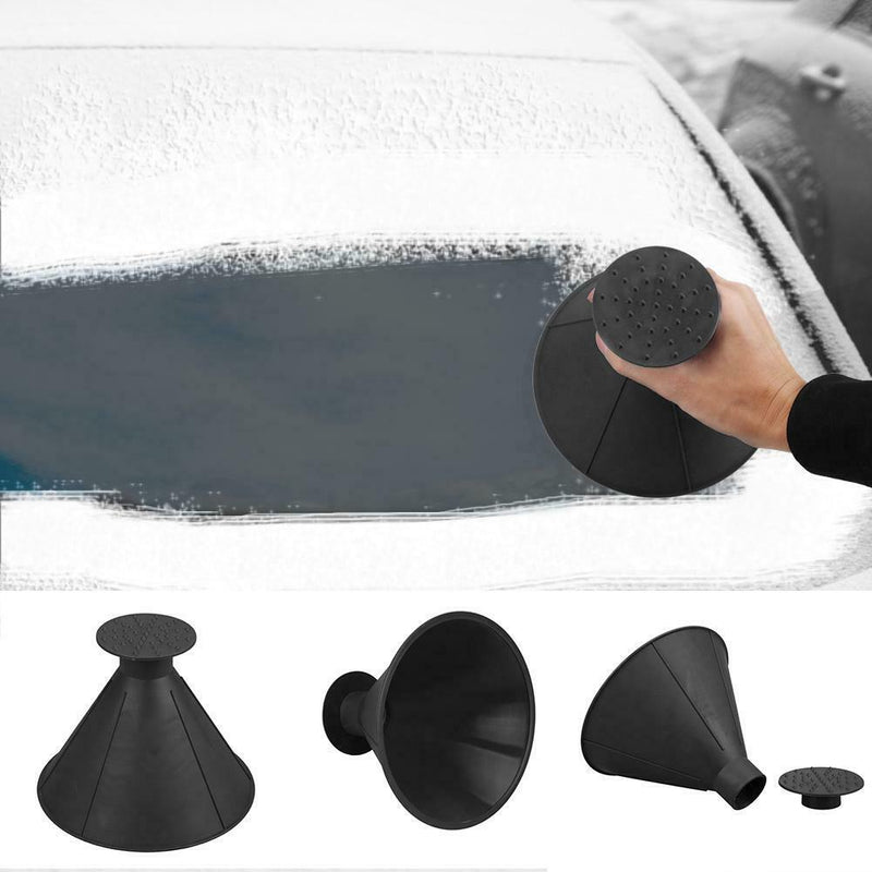 Cone Shaped Scrape Windshield Ice Scraper Funnel Remover (Black 14.5cm)