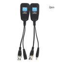 1Pair 60dB CCTV Coax BNC Video Power Balun Transceiver to CAT5e 6 RJ45 Connector