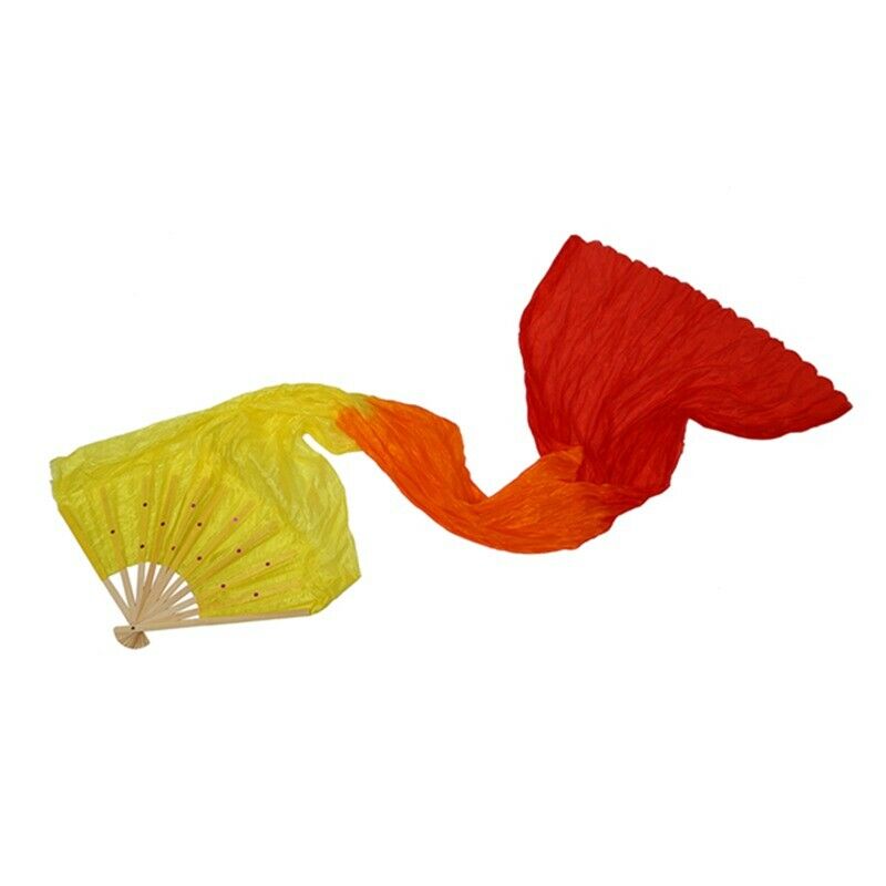 1.8m Hand Made Colorful Belly Dance Dancing Silk Bamboo Long Fans Veils M6J2