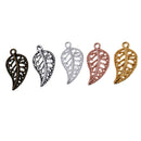 150pcs Wholesale Mixed Color Hollow Leaf Shape Pendant Charms Jewelry Making